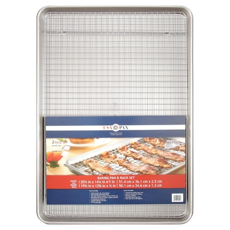 ? USA Pan Bakeware Extra Large Baking Sheet with Baking/ Cooling Rack, Nonstick, Aluminized Steel