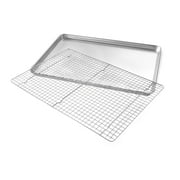  USA Pan Bakeware Half Baking Sheet with Baking/ Cooling Rack, Nonstick, Aluminized Steel