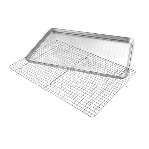 USA Pan Bakeware Half Baking Sheet with Baking/ Cooling Rack, Nonstick, Aluminized Steel