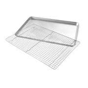  USA Pan Bakeware Half Baking Sheet with Baking/ Cooling Rack, Nonstick, Aluminized Steel