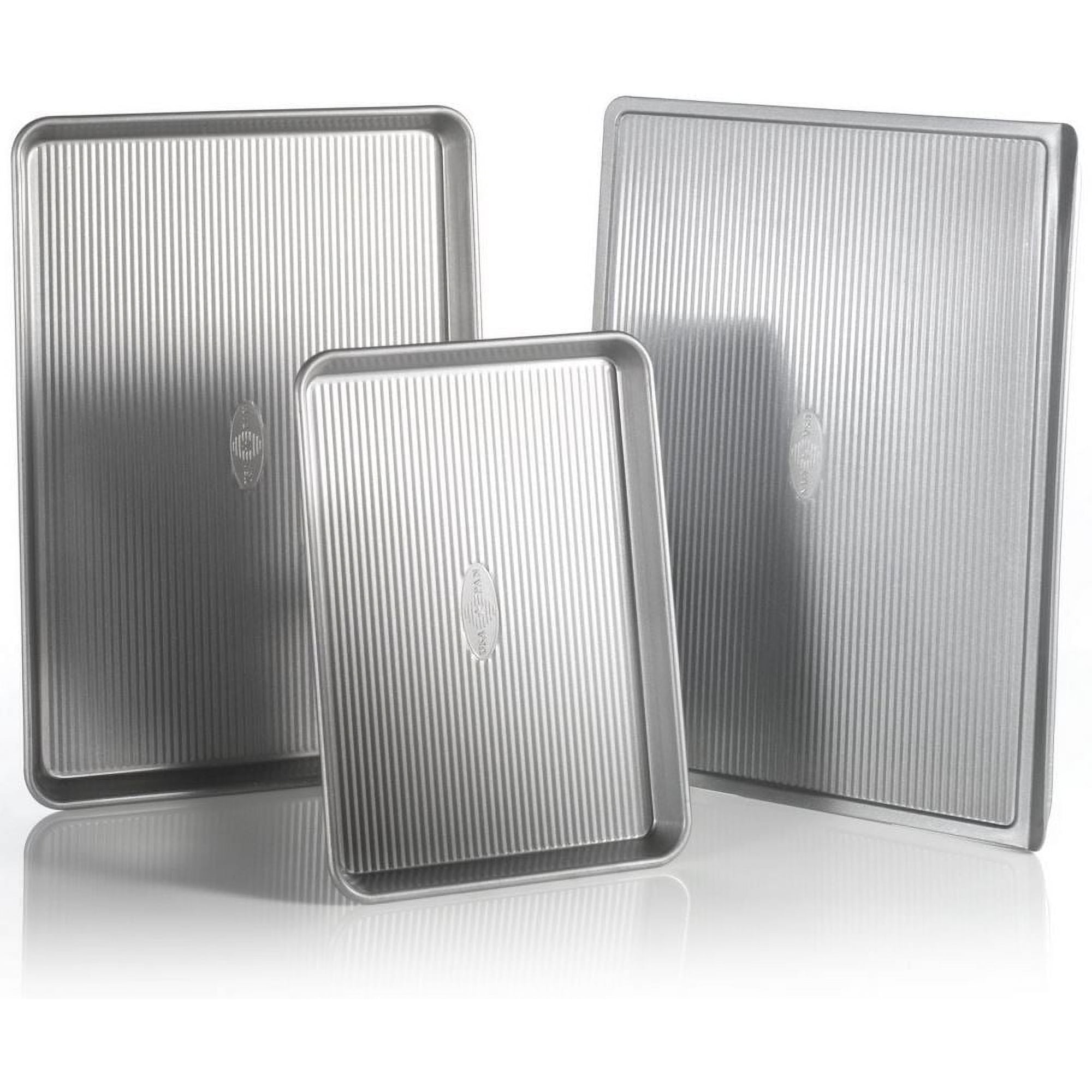 USA Pan Nonstick Sheet Baking Pan, Set of 3, Aluminized Steel