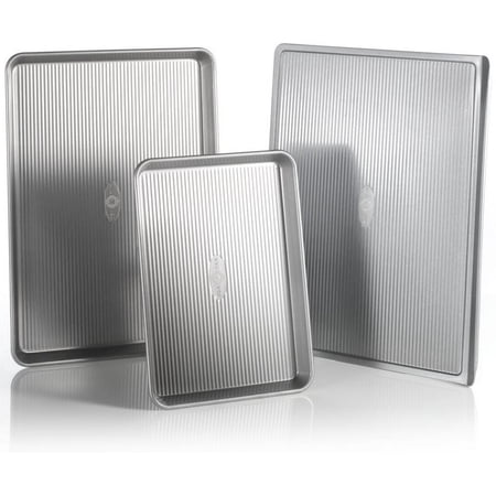USA Pan Nonstick Sheet Baking Pan, Set of 3, Aluminized Steel