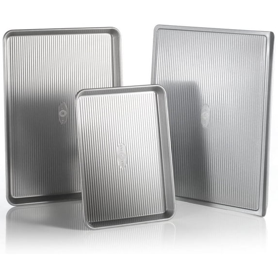 USA Pan Nonstick Sheet Baking Pan, Set of 3, Aluminized Steel