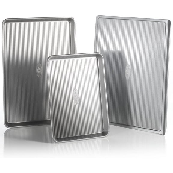 USA Pan Nonstick Sheet Baking Pan, Set of 3, Aluminized Steel