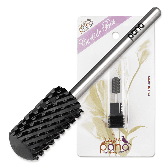 USA Pana DLC 3/32" Safety Nail Carbide - Smooth Round Top Large Barrel Head for Electric Dremel Drill Machine (Black, 2X Coarse Grit)