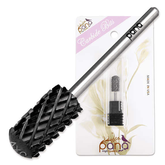 USA Pana DLC 3/32" Safety Nail Carbide - Smooth Round Top Large Barrel Head for Electric Dremel Drill Machine (Black, 4X Coarse Grit)