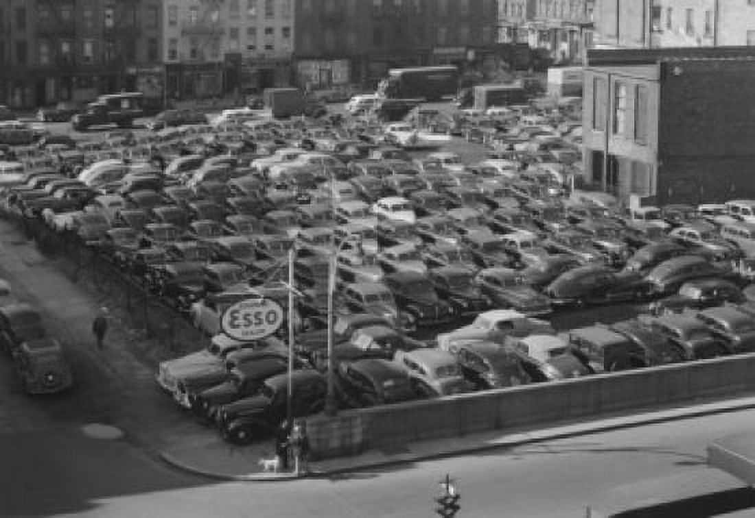 USA Parking with cars parked high angle view Canvas Art - (18 x 24)