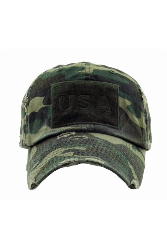 USA Patch Patriotic Camouflage Hat, 100% Cotton, One Size Fits Most