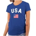 thumbnail image 1 of USA Patriot 4th of July Memorial Day Womens Slim Fit Graphic Tee Brisco Brands S, 1 of 6