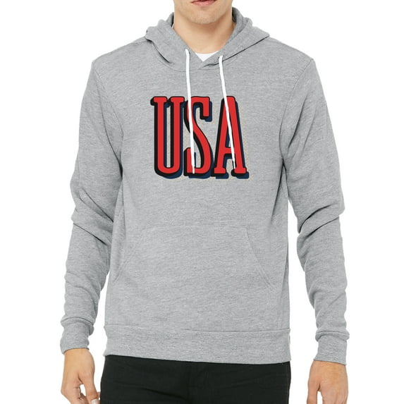 USA Patriot Hoodie, 4th of July Sweater, Unisex Graphic hoodies - Heather Grey MH200HOODPATRIOT S24 S