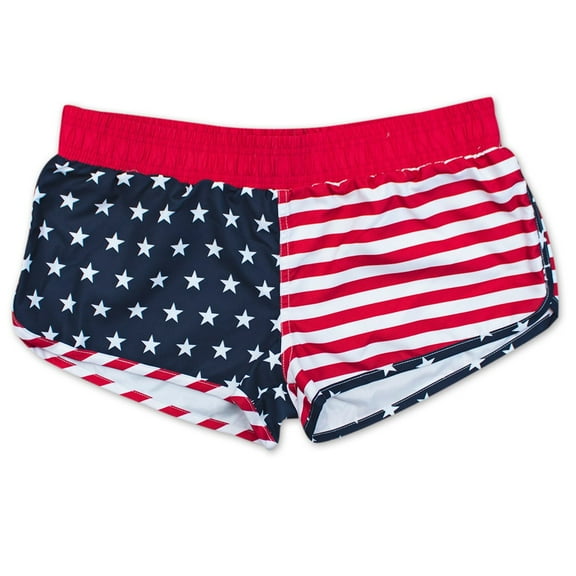 USA Patriotic American Flag Junior Swim Shorts-Small
