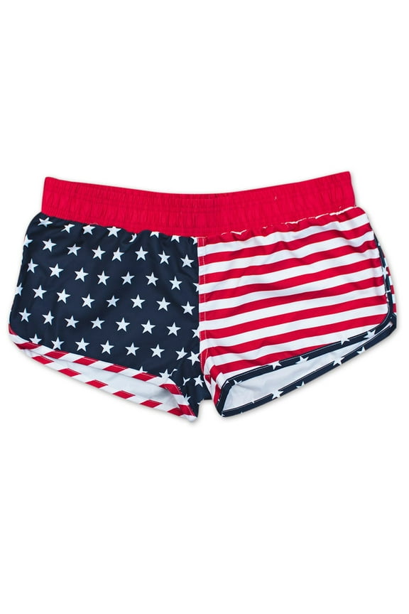 USA Patriotic American Flag Junior Swim Shorts-Small