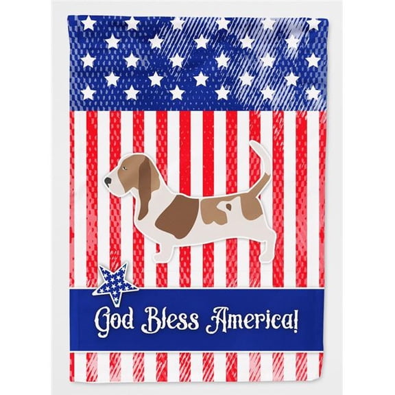 USA Patriotic Basset Hound Flag Canvas House Size