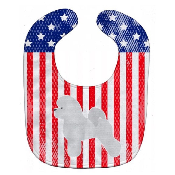 USA Patriotic Bichon Frise Baby Bib