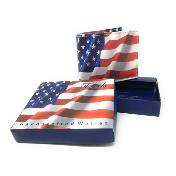 USA Patriotic Bifold Wallets In Gift Box Mens Womens Youth
