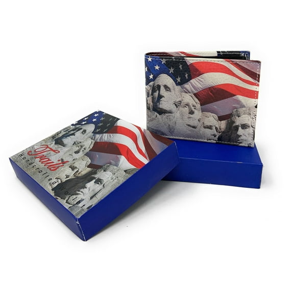 USA Patriotic Bifold Wallets In Gift Box Mens Womens Youth