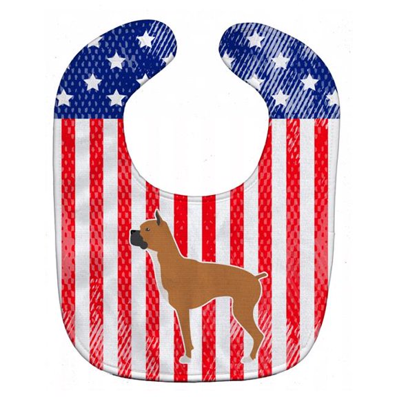 USA Patriotic Boxer Baby Bib