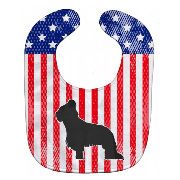 USA Patriotic Briard Baby Bib