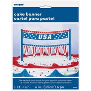 Cardboard USA Patriotic Cake Bunting Topper