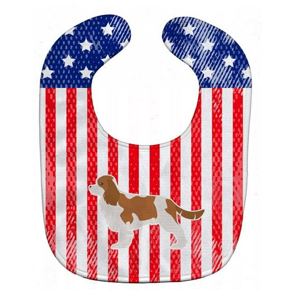 USA Patriotic Cavalier King Charles Spaniel Baby Bib