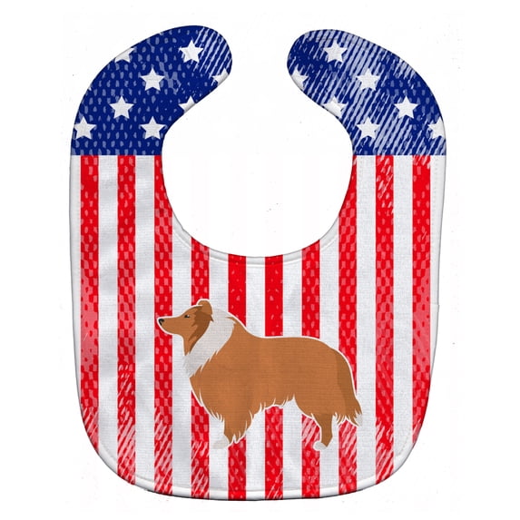 USA Patriotic Collie Baby Bib