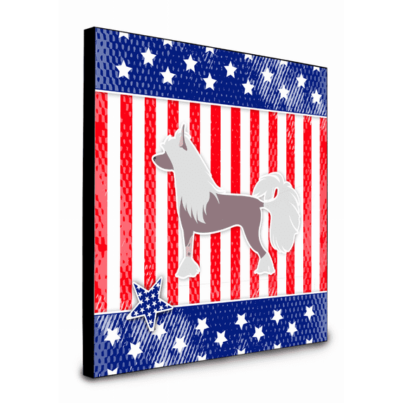 Carolines Treasures 8 x 8 x 0.625 in. USA Patriotic Chinese Crested Artwork Panel Wall Decor