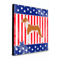 thumbnail image 1 of Carolines Treasures BB3374UP88 8 x 8 x 0.625 in. USA Patriotic Basenji Artwork Panel Wall Decor, 1 of 1