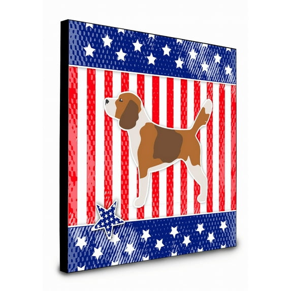 Carolines Treasures BB3310UP88 8 x 8 x 0.625 in. USA Patriotic Beagle Artwork Panel Wall Decor