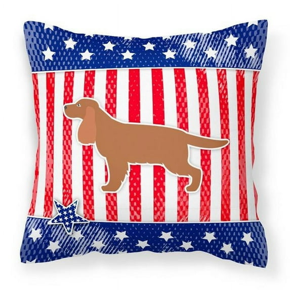 USA Patriotic English Cocker Spaniel Fabric Decorative Pillow