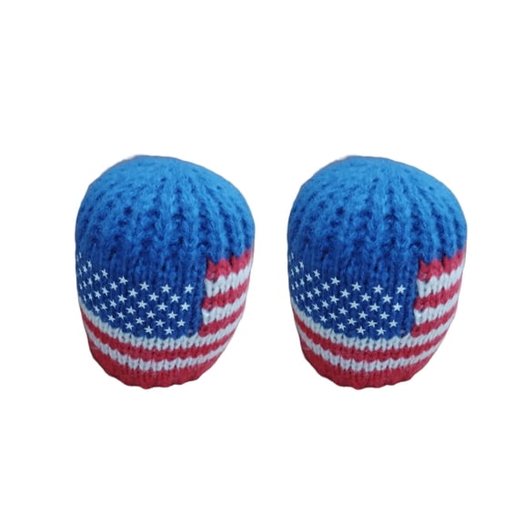 USA Patriotic Flag Hacky Sack Ball, Hand-Knitted Sandbag for Outdoor Lawn Games, Fun Cornhole Toy