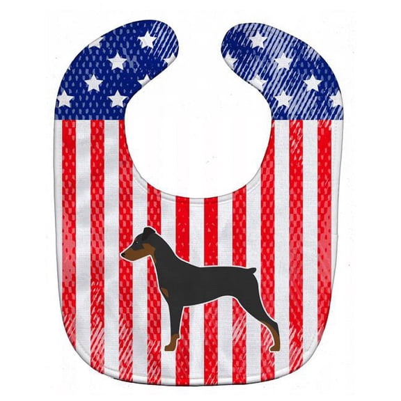 USA Patriotic German Pinscher Baby Bib