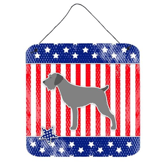 USA Patriotic German Wirehaired Pointer Wall or Door Hanging Prints