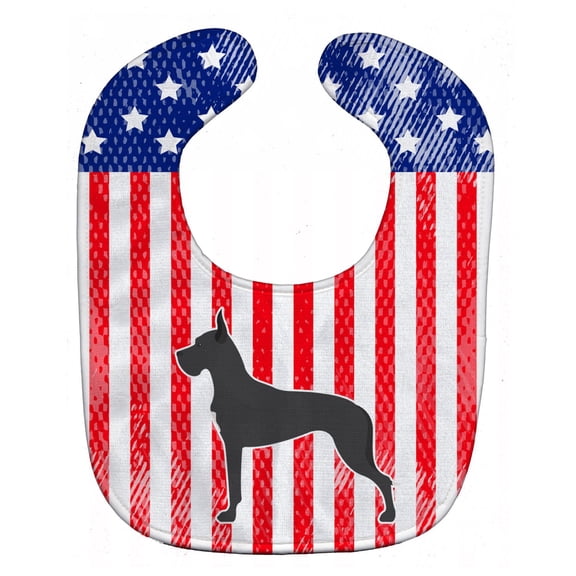 USA Patriotic Great Dane Baby Bib