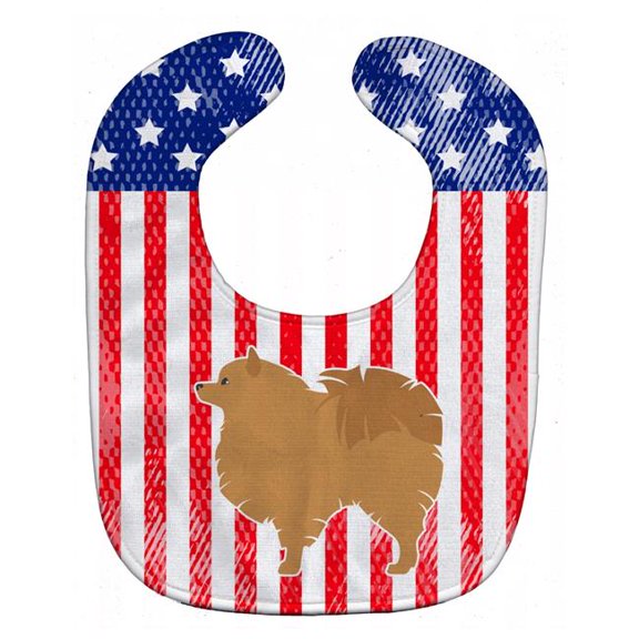 USA Patriotic Pomeranian Baby Bib