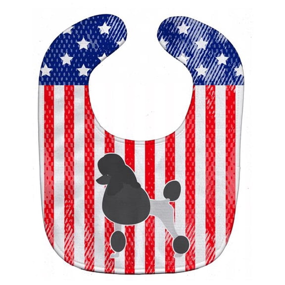 USA Patriotic Poodle Baby Bib