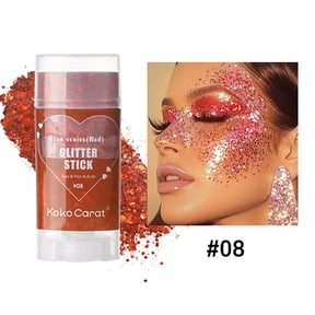 USA Patriotic Red Body Glitter Stick for Face Hair & Body – Self-Adhesive Waterproof Sparkle Makeup Gel for 4th of July Independence Day Parade Festival Concert Party Fireworks Accessories Women