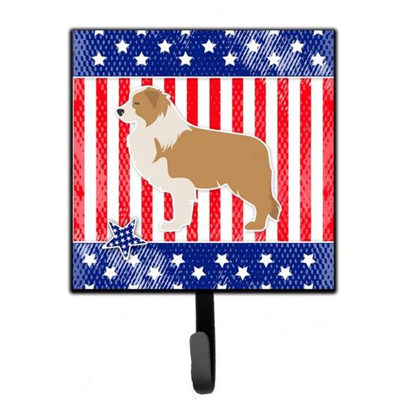 USA Patriotic Red Border Collie Leash or Key Holder