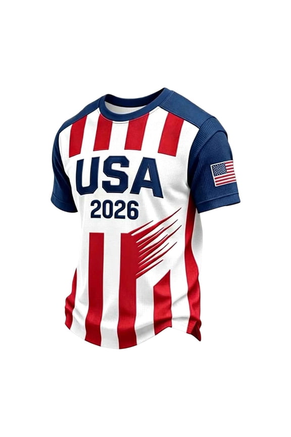 USA Patriotic Retro Soccer Tops, Trendy Streetwear Football Shirts for Men & Women, Casual Fan Practice