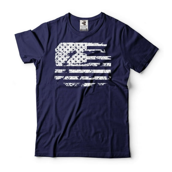 USA Patriotic Shirt America Flag Tee 4th Of July Patriotic Shirt US Flag Distress Shirt (4X-Large Navy Blue)