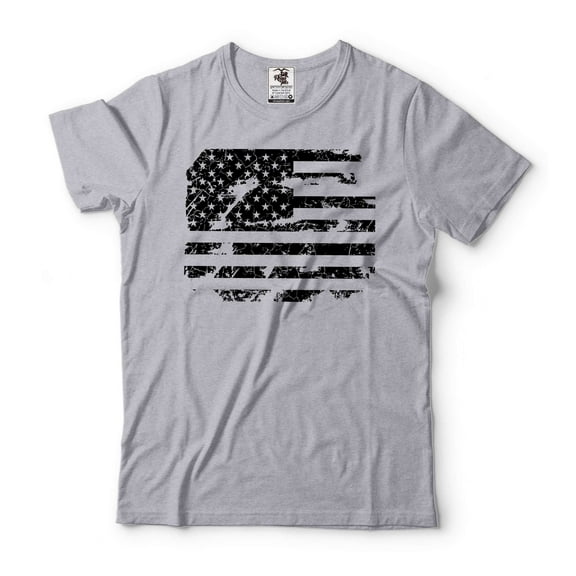 USA Patriotic Shirt America Flag Tee 4th Of July Patriotic Shirt US Flag Distress Shirt (X-Large Grey)