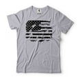 thumbnail image 1 of USA Patriotic Shirt America Flag Tee 4th Of July Patriotic Shirt US Flag Distress Shirt (XX-Large Grey), 1 of 6