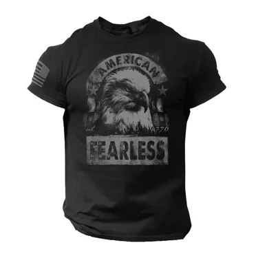 USA Patriotic Shirt American Fearless Eagle Vintage T-Shirt