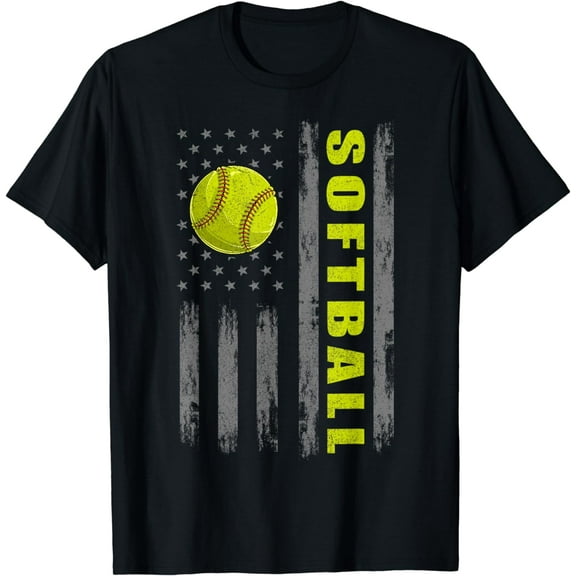 USA Patriotic Softball Shirts For Women, American Flag Men T-Shirt
