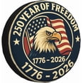 thumbnail image 1 of USA Patriotic Spare Tire Cover United States 250th Anniversary Wheel Protectors Weatherproof Universal Wheel Cover Fit for Rv SUV Travel Trailer Camper Truck, 1 of 10