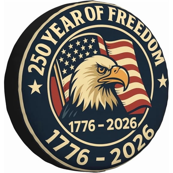 USA Patriotic Spare Tire Cover United States 250th Anniversary Wheel Protectors Weatherproof Universal Wheel Cover Fit for Rv SUV Travel Trailer Camper Truck