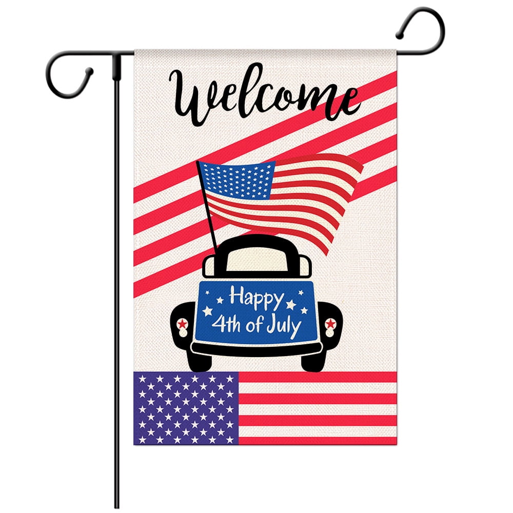 USA Patriotic Stars and Stripes Let Freedom Ring Veteran Garden Flag