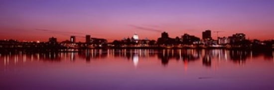 USA Pennsylvania Harrisburg at Dusk Canvas Art - Panoramic Images (36 x 12)