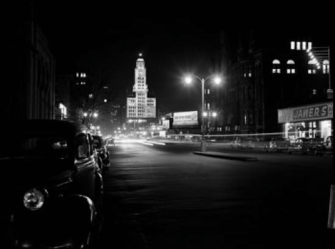 USA Pennsylvania Philadelphia Bulletin Building at night Canvas Art -  (18 x 24)