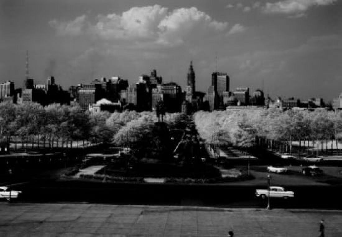 USA Pennsylvania Philadelphia Skyline from Philadelphia Art Museum Canvas Art - (18 x 24)
