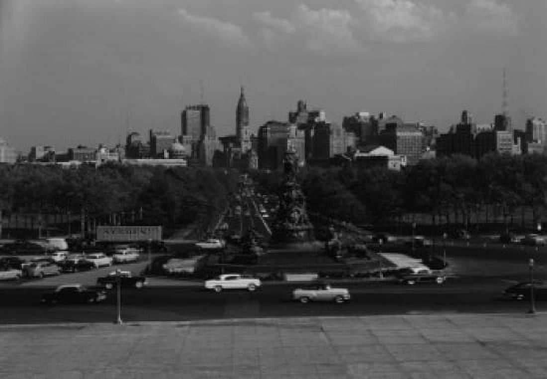 USA Pennsylvania Philadelphia Skyline from Philadelphia Art Museum Canvas Art - (24 x 36)